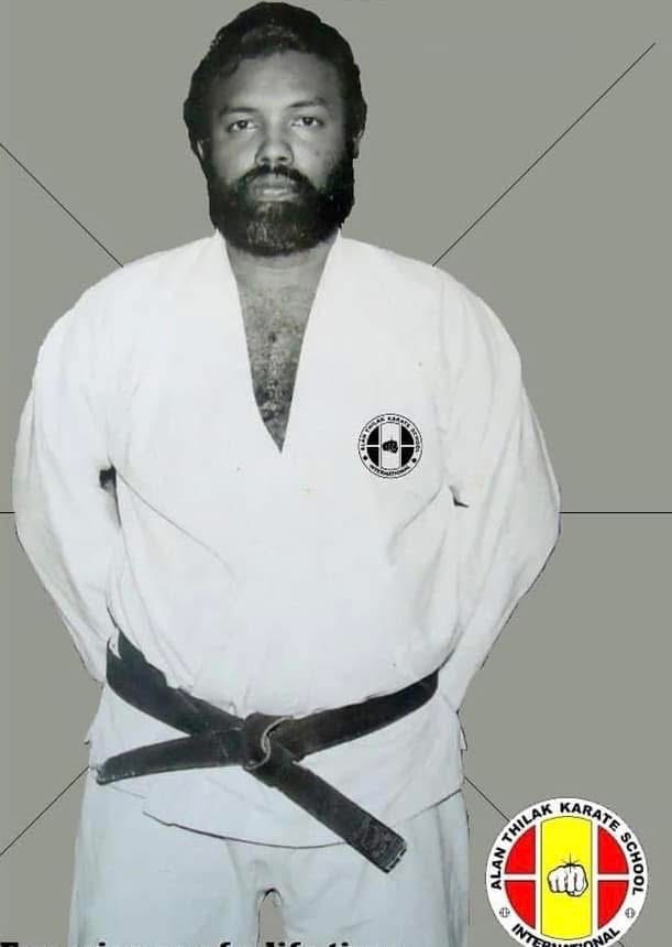 Dai Sensei Moses Thilak in gi with black belt